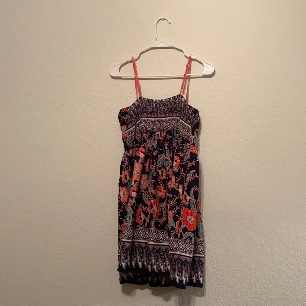 Band Of Gypsies Floral Fit & Flare Spaghetti Strap Mini Dress - Picture 6 of 6